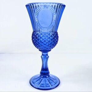 Vintage Avon Fostoria Cobalt Blue George Washington Glass Goblet Collectible